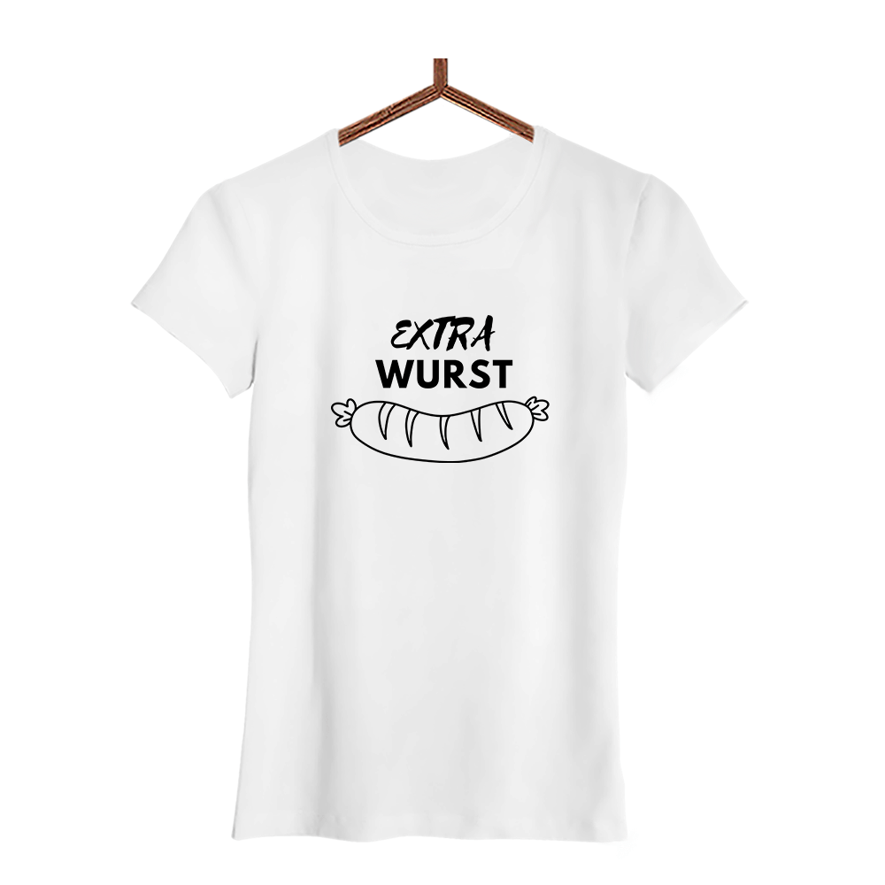 Damen T-Shirt Extra Wurst - Schwarzer - Kaffee