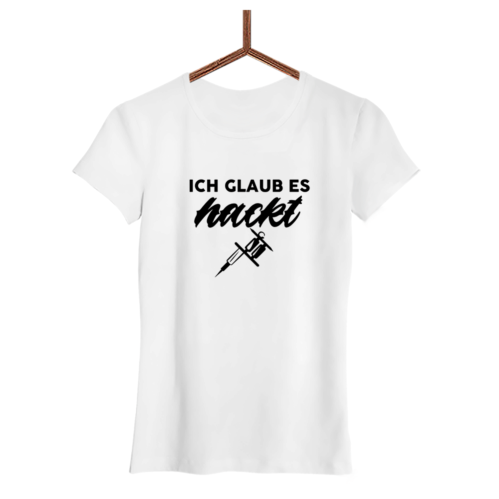 Damen T-Shirt Ich glaub es hackt - Schwarzer - Kaffee