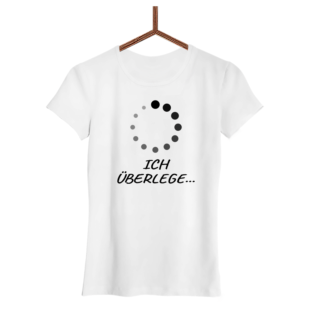 Damen T-Shirt Ich überlege - Schwarzer - Kaffee