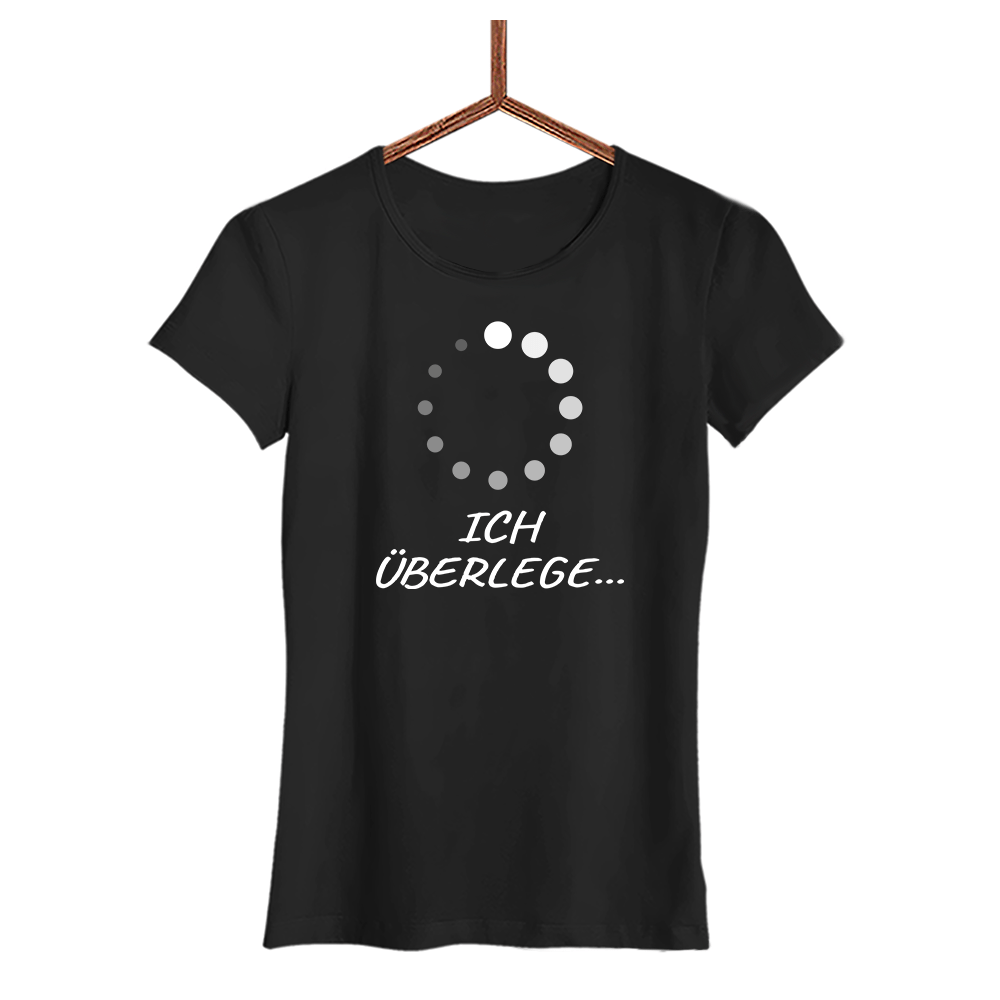 Damen T-Shirt Ich überlege - Schwarzer - Kaffee