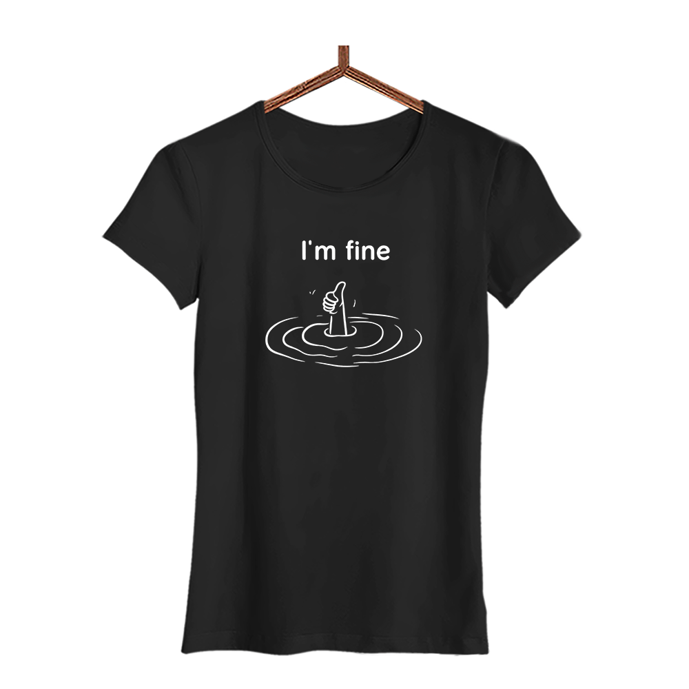 Damen T-Shirt Im fine - Schwarzer - Kaffee