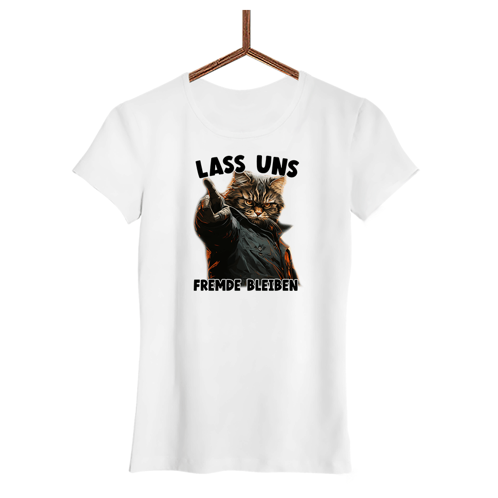 Damen T-Shirt Lass uns Fremde bleiben - Schwarzer - Kaffee