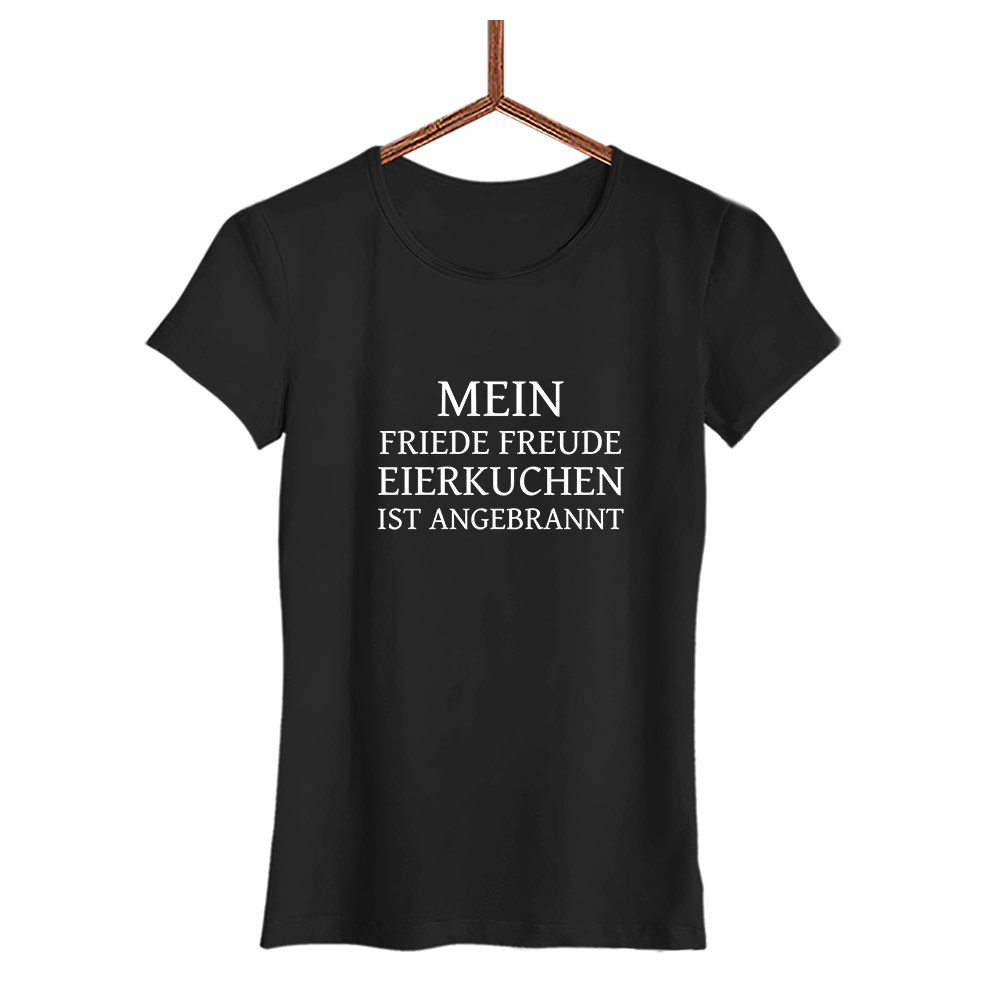 Damen T-Shirt Mein Friede Freude Eierkuchen - Schwarzer - Kaffee
