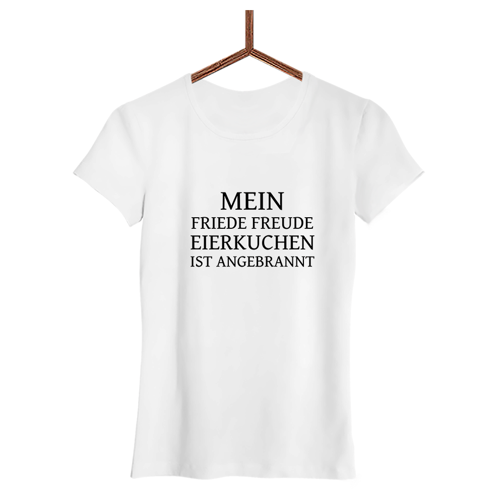 Damen T-Shirt Mein Friede Freude Eierkuchen - Schwarzer - Kaffee