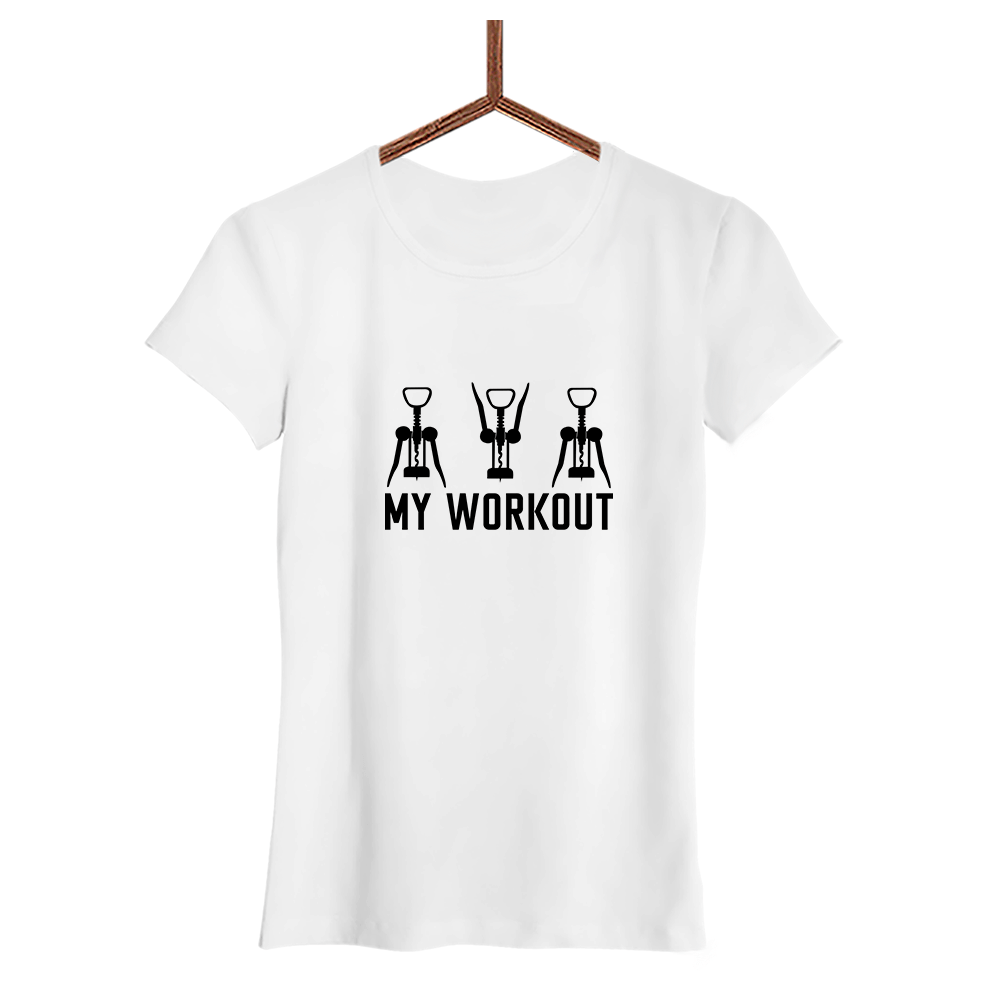 Damen T-Shirt My Workout - Schwarzer - Kaffee