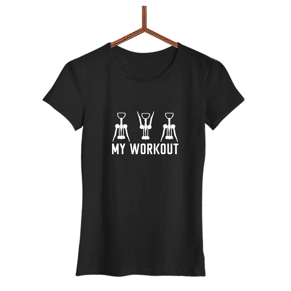 Damen T-Shirt My Workout - Schwarzer - Kaffee