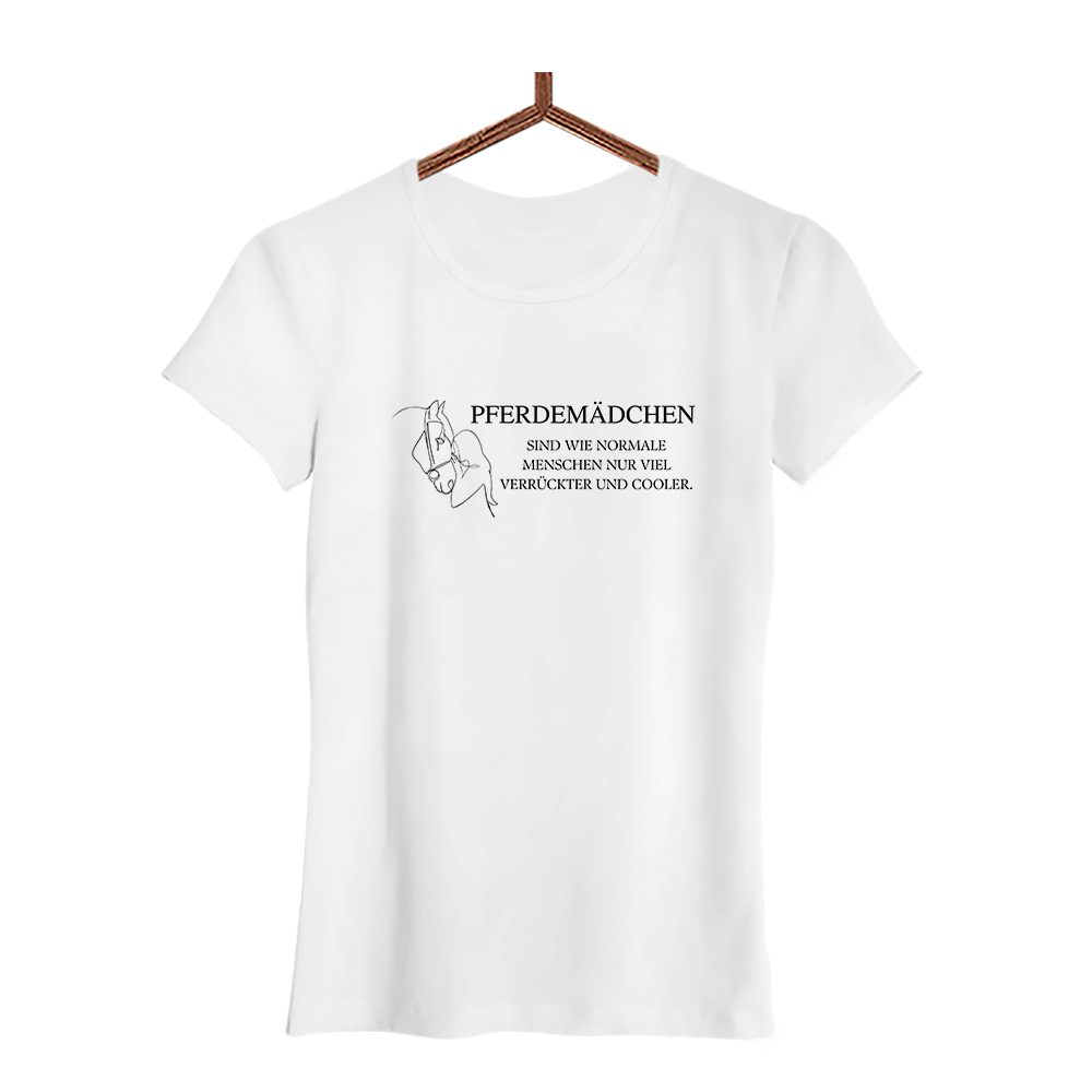 Damen T-Shirt Pferdemädchen sind wie normale menschen nur viel Verrückter - Schwarzer - Kaffee