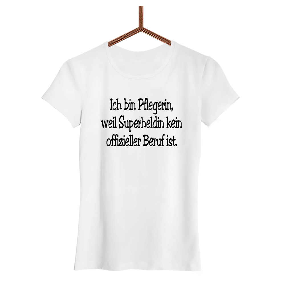 Damen T-Shirt Pflegerin, weil Superheldin kein offizieller Beruf ist. - Schwarzer - Kaffee