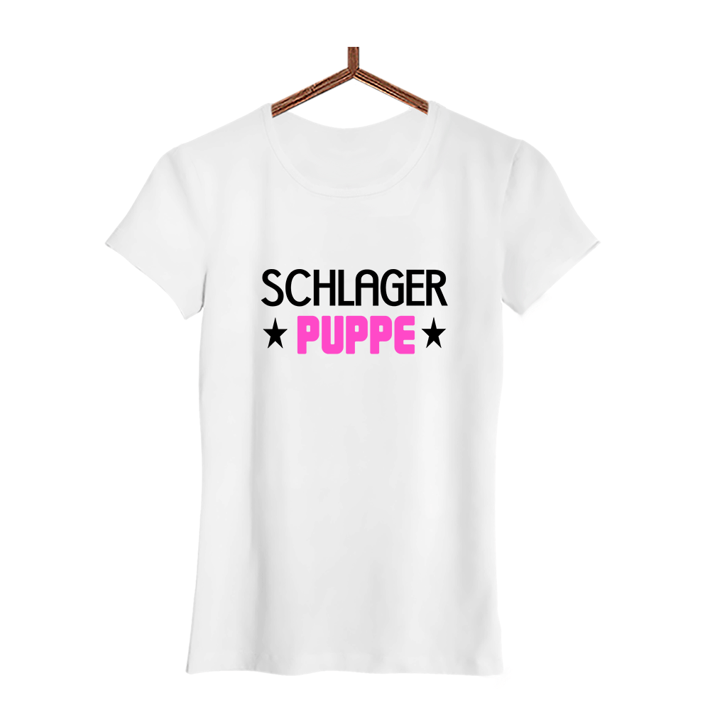 Damen T-Shirt Schlager Star - Schwarzer - Kaffee