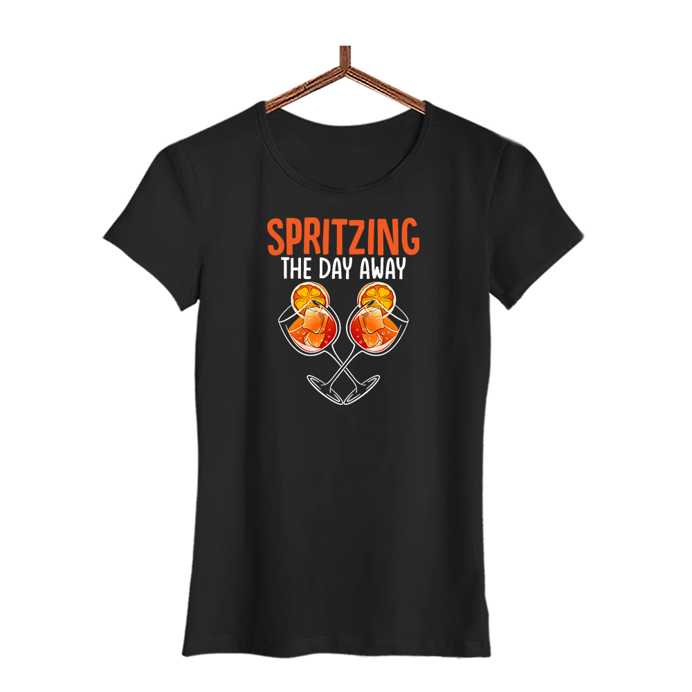 Damen T-Shirt Spritzing the day away - Schwarzer - Kaffee