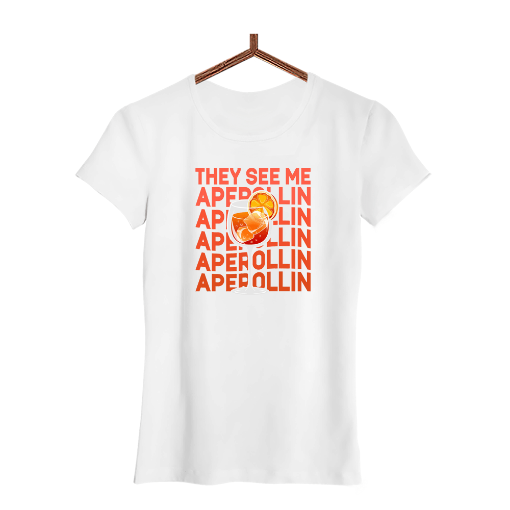 Damen T-Shirt They see me Aperollin - Schwarzer - Kaffee