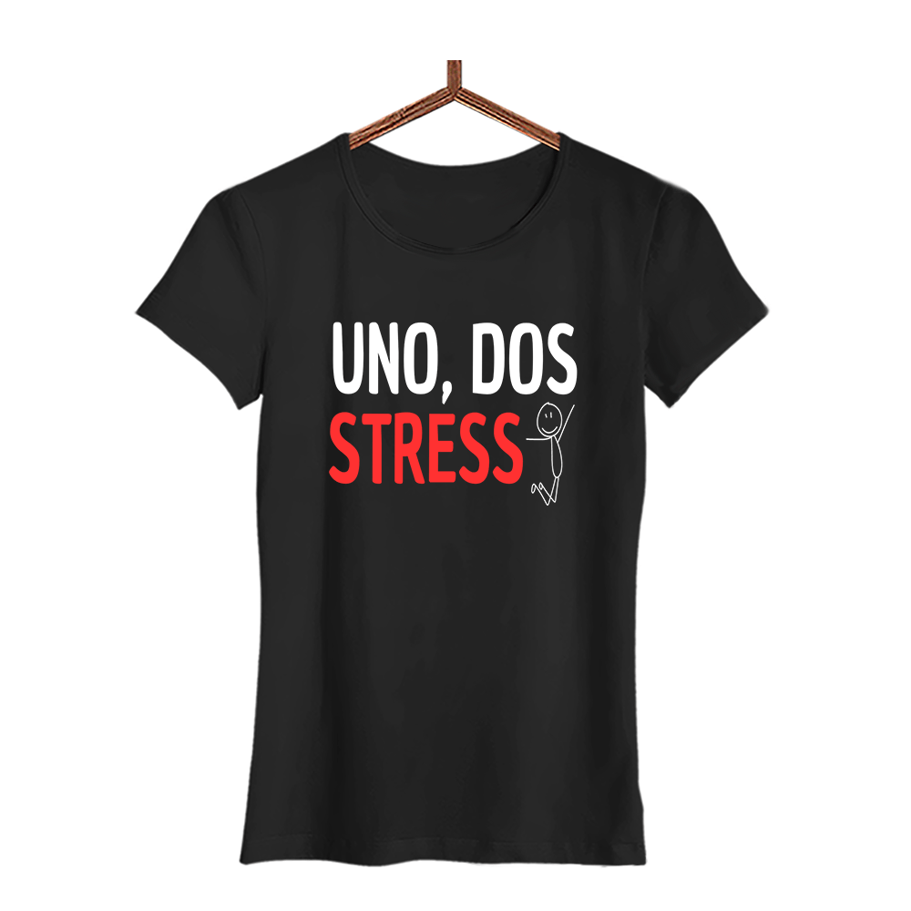 Damen T-Shirt UNO, DOS STRESS - Schwarzer - Kaffee