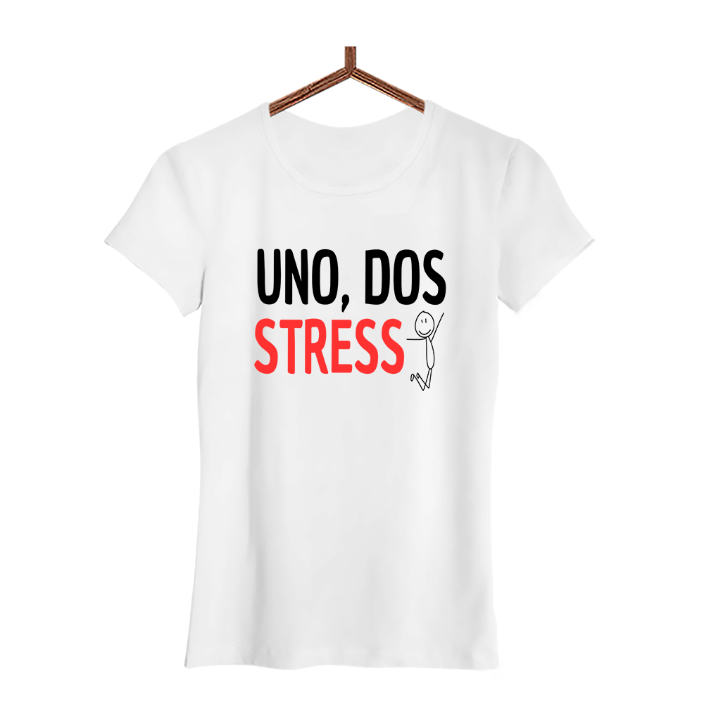 Damen T-Shirt UNO, DOS STRESS - Schwarzer - Kaffee