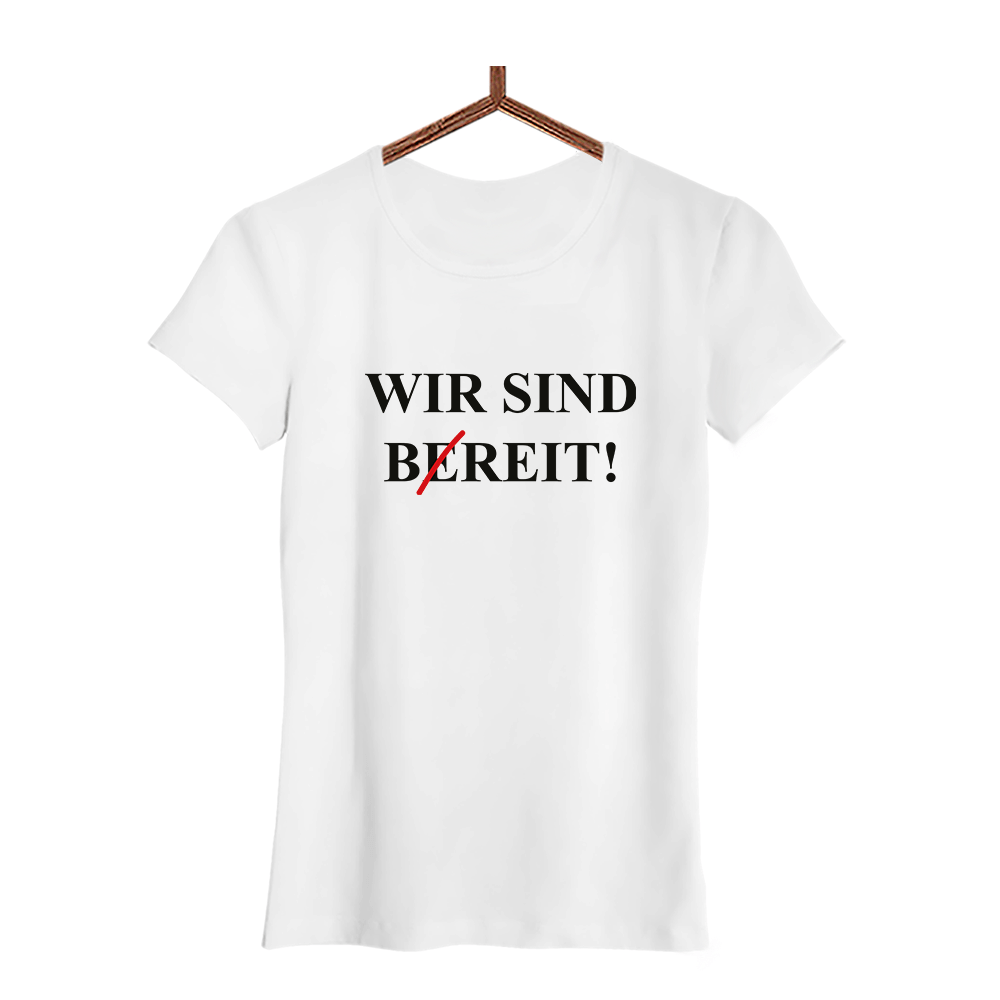 Damen T-Shirt Wir sind bereit - Schwarzer - Kaffee