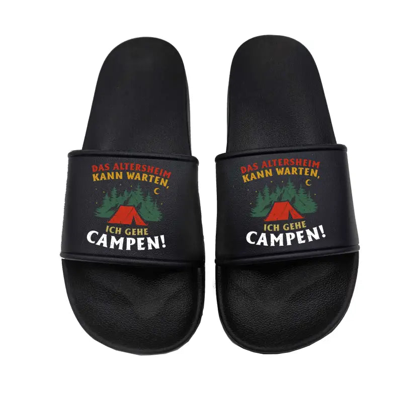 Badeschuhe Das Altersheim kann warten ich gehe Campen