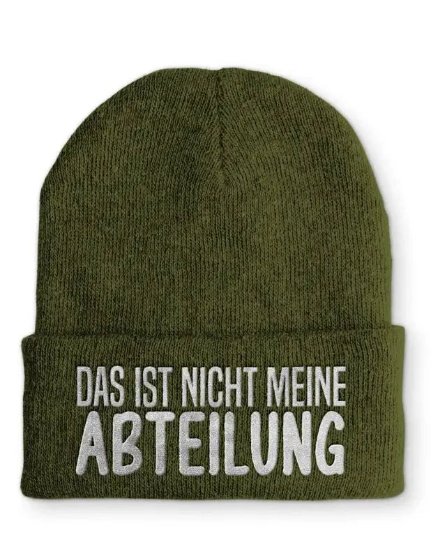 Das ist nicht meine Abteilung Statement Beanie Mütze mit Spruch - tshirtladen - Mütze