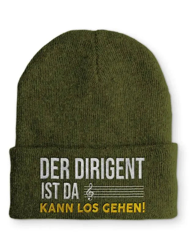 Der Dirigent ist da Kann los gehen Statement Beanie Mütze mit Spruch - tshirtladen - Mütze