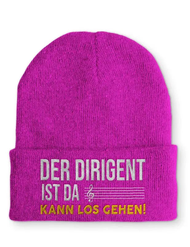Der Dirigent ist da Kann los gehen Statement Beanie Mütze mit Spruch - tshirtladen - Mütze