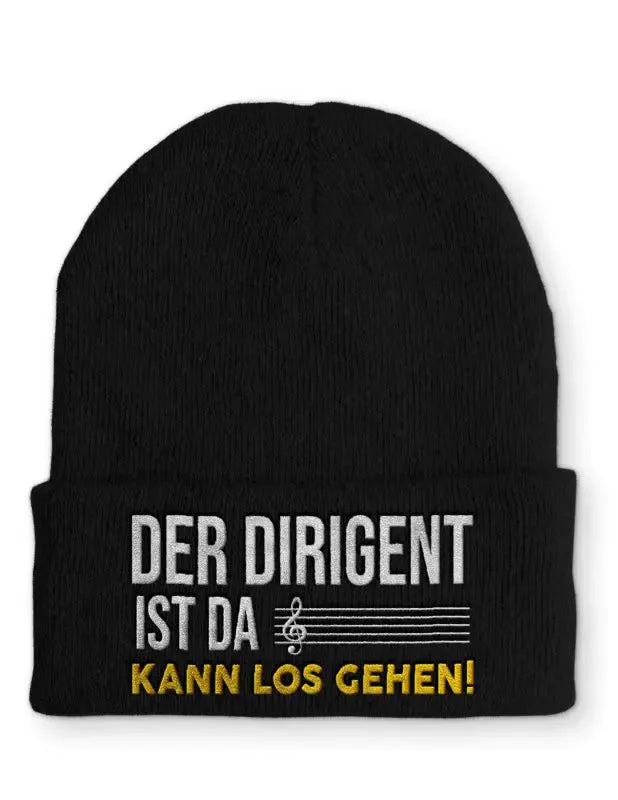 Der Dirigent ist da Kann los gehen Statement Beanie Mütze mit Spruch - tshirtladen - Mütze