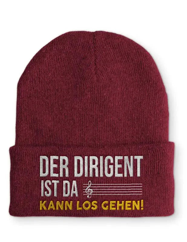 Der Dirigent ist da Kann los gehen Statement Beanie Mütze mit Spruch - tshirtladen - Mütze