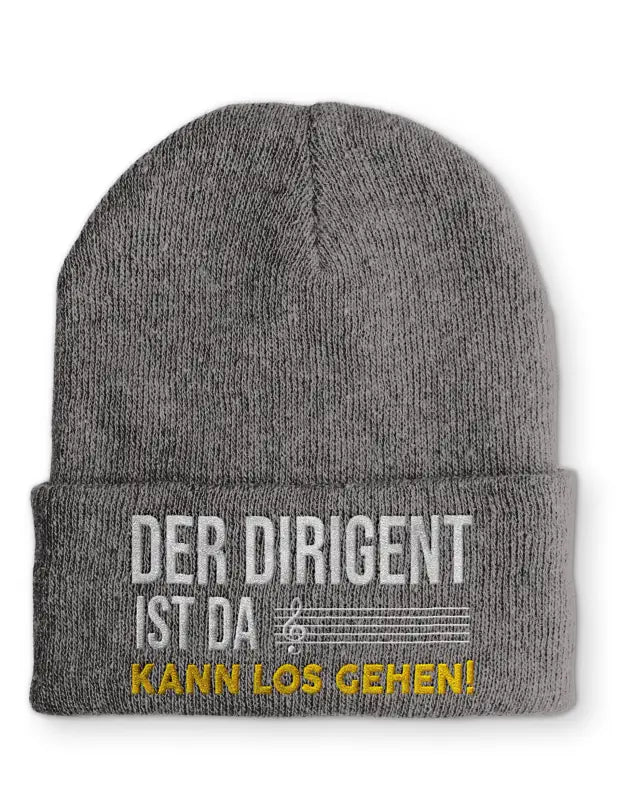 Der Dirigent ist da Kann los gehen Statement Beanie Mütze mit Spruch - tshirtladen - Mütze