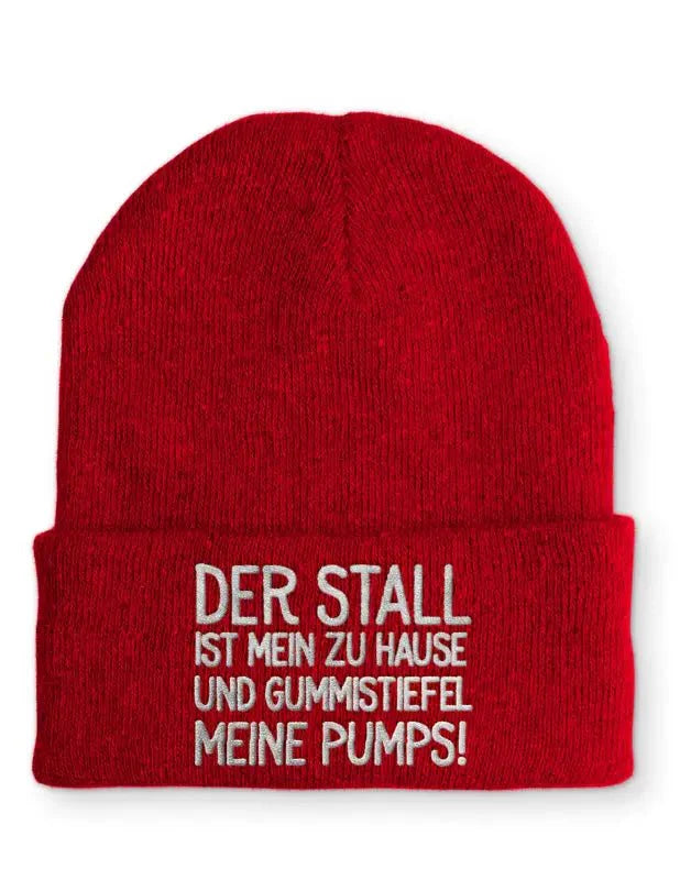Der Stall ist mein zu Hause Statement Beanie Mütze mit Spruch - tshirtladen - Mütze