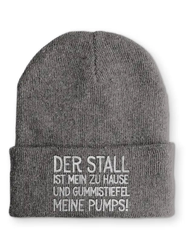 Der Stall ist mein zu Hause Statement Beanie Mütze mit Spruch - tshirtladen - Mütze