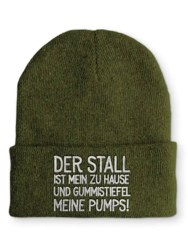 Der Stall ist mein zu Hause Statement Beanie Mütze mit Spruch - tshirtladen - Mütze
