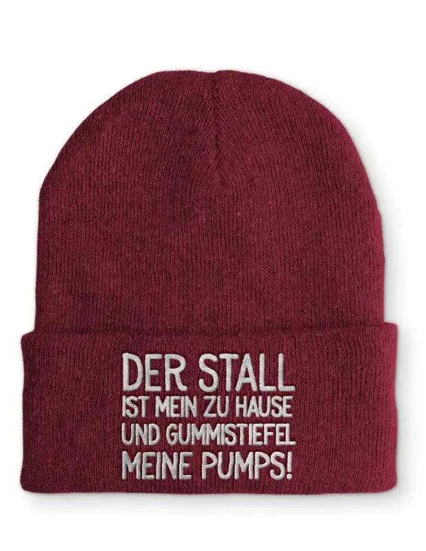 Der Stall ist mein zu Hause Statement Beanie Mütze mit Spruch - tshirtladen - Mütze