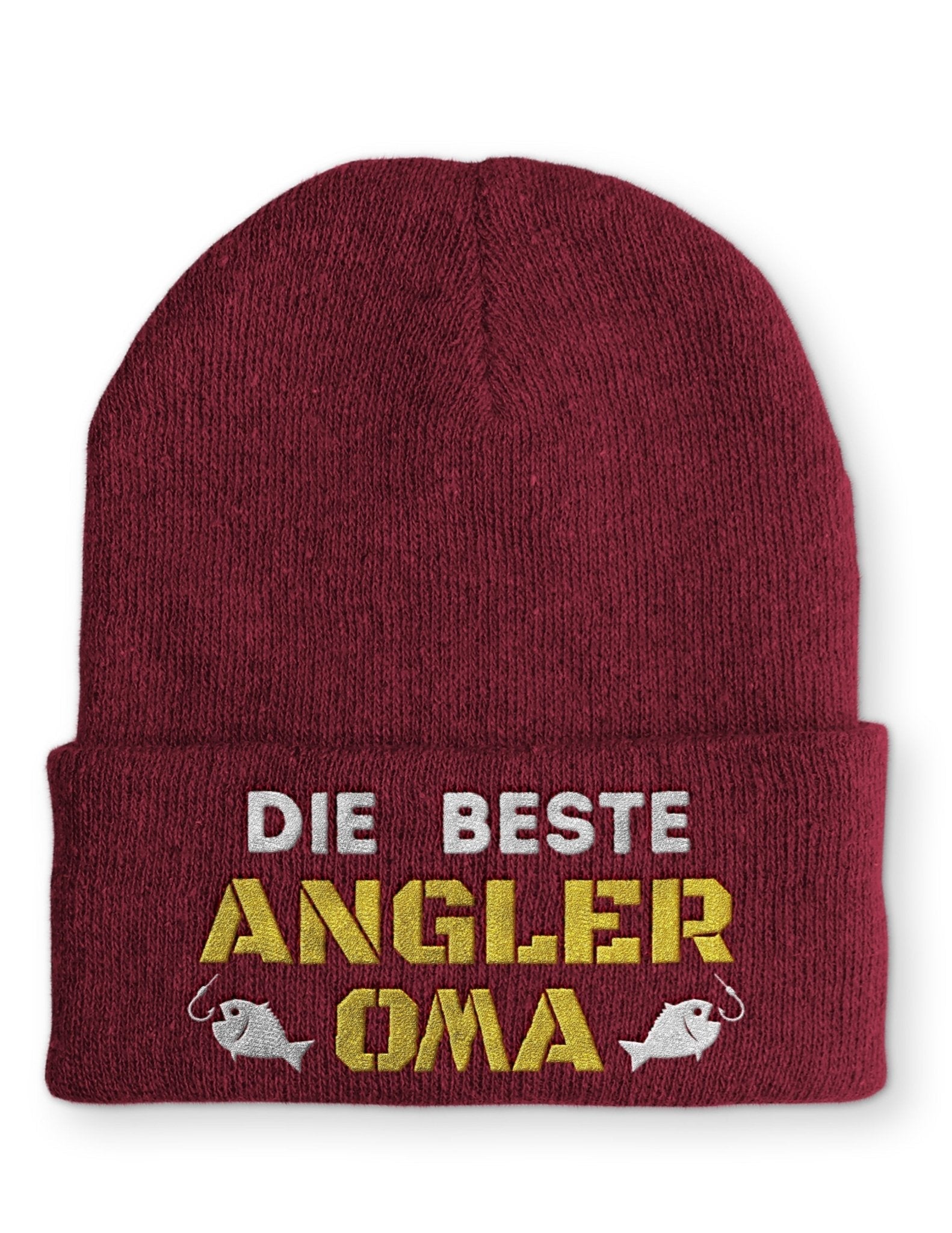 Die beste Angler Oma Beanie Mütze mit Spruch - tshirtladen - Mütze