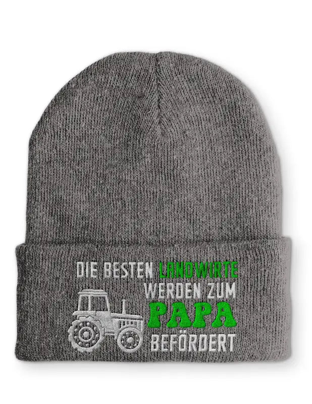 Die besten Landwirte werden zum Papa befördert Statement Beanie Mütze mit Spruch - tshirtladen - Mütze
