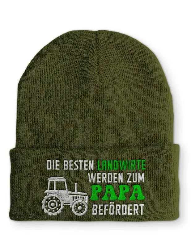 Die besten Landwirte werden zum Papa befördert Statement Beanie Mütze mit Spruch - tshirtladen - Mütze
