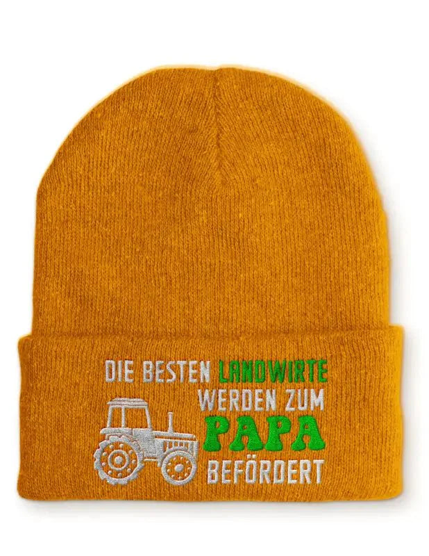 Die besten Landwirte werden zum Papa befördert Statement Beanie Mütze mit Spruch - tshirtladen - Mütze
