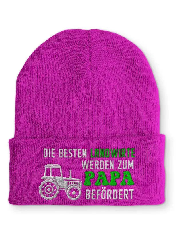 Die besten Landwirte werden zum Papa befördert Statement Beanie Mütze mit Spruch - tshirtladen - Mütze