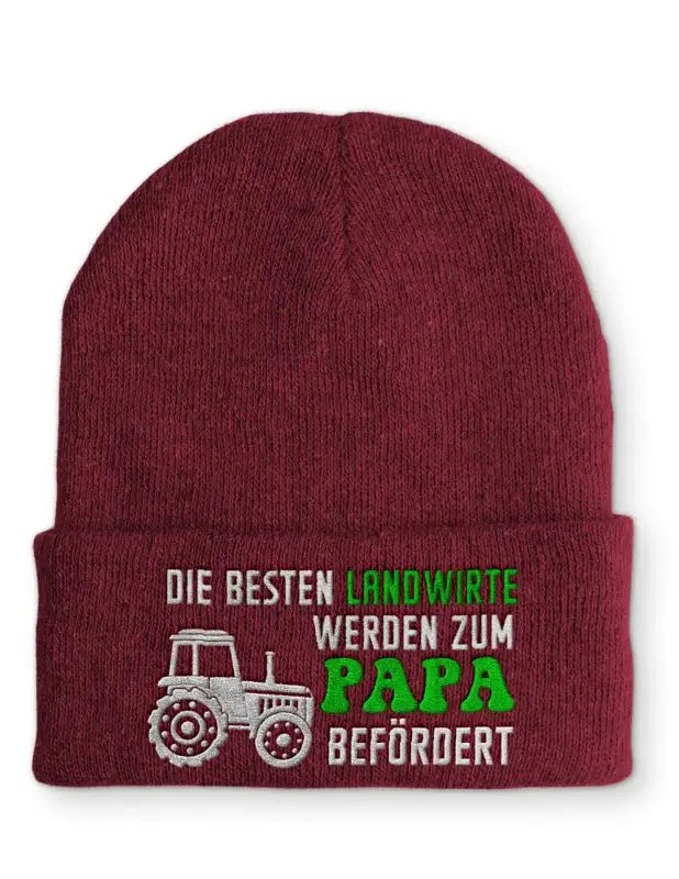 Die besten Landwirte werden zum Papa befördert Statement Beanie Mütze mit Spruch - tshirtladen - Mütze