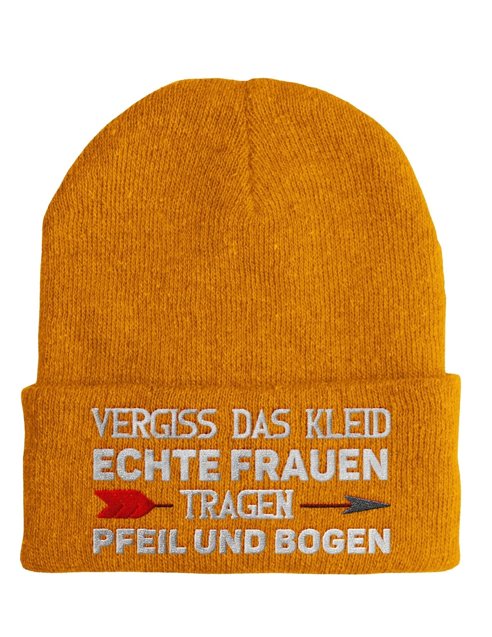 Echte Frauen tragen Pfeil und Bogen - Beanie - Mütze mit Spruch - tshirtladen - Mütze
