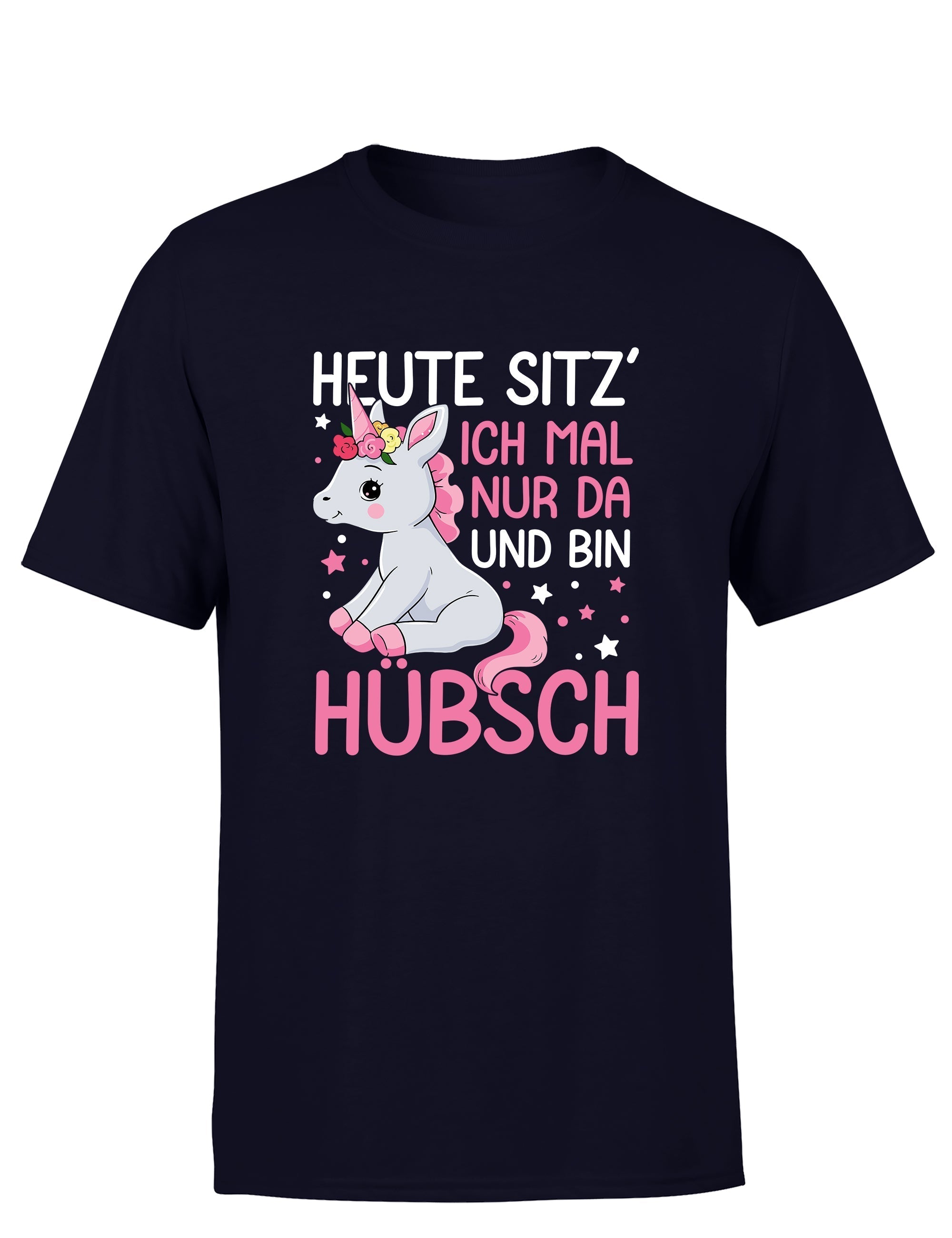 Einhörner heute sitz´ ich mal nur da und bin hübsch Herren T-Shirt - S / Navy - T-Shirt