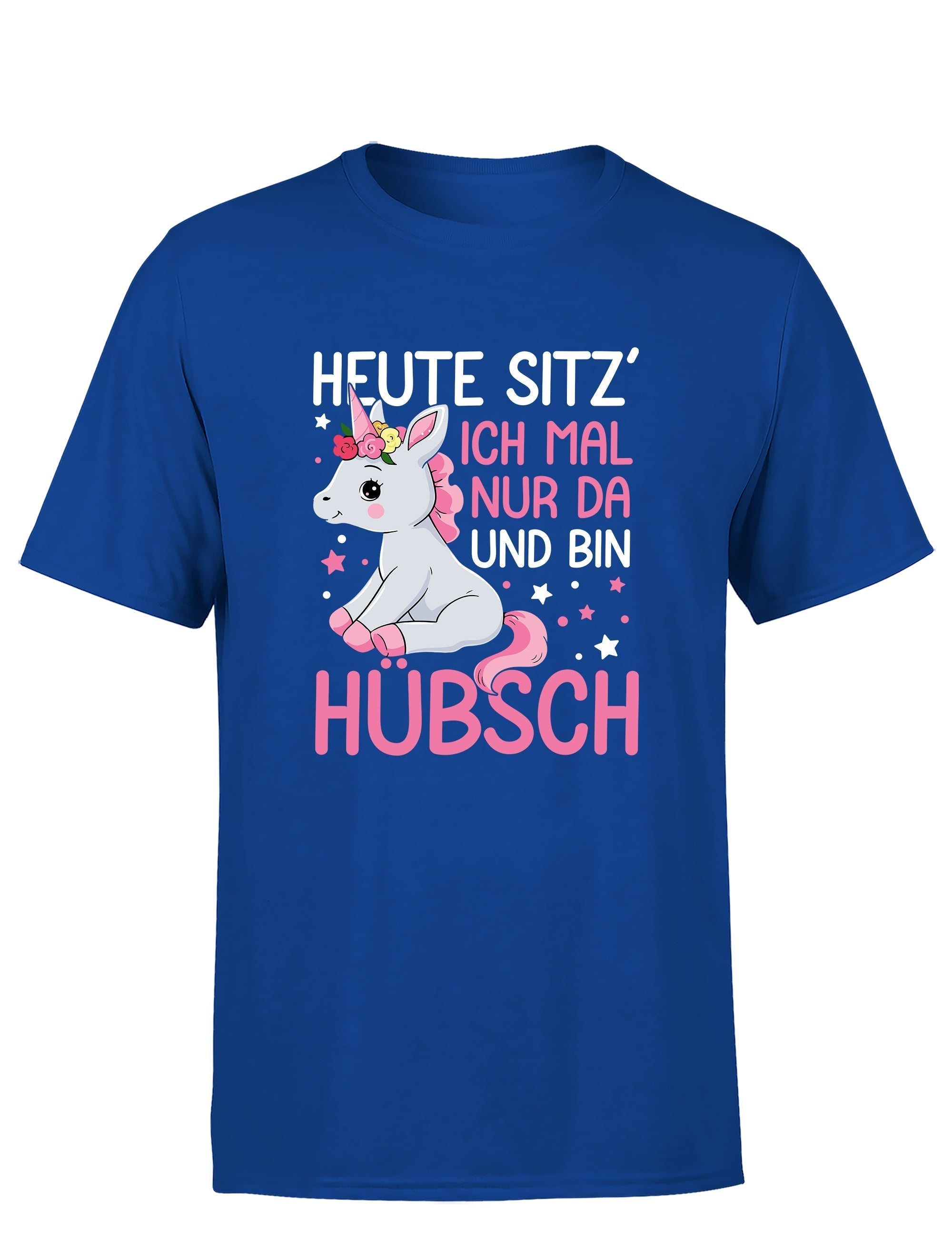 Einhörner heute sitz´ ich mal nur da und bin hübsch Herren T-Shirt - S / Royal - T-Shirt