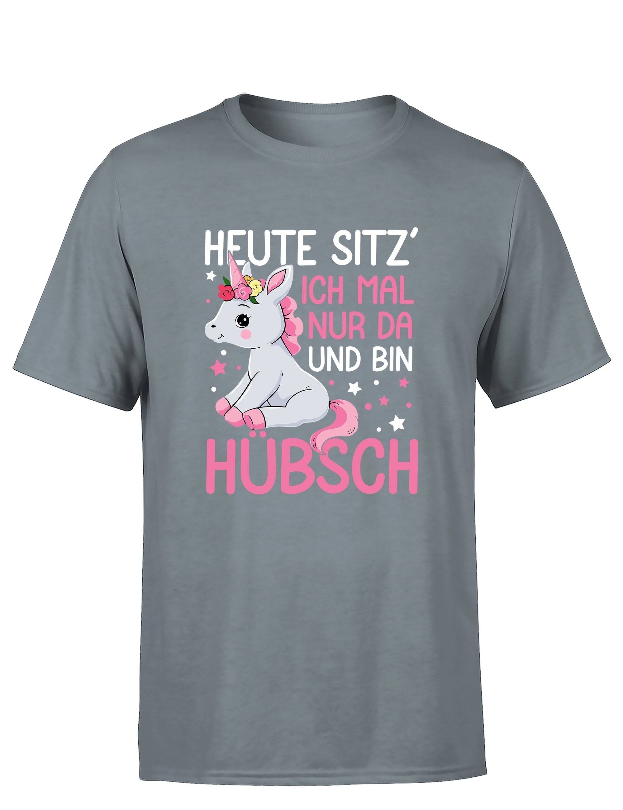 Einhörner heute sitz´ ich mal nur da und bin hübsch Herren T-Shirt - S / Grau - T-Shirt