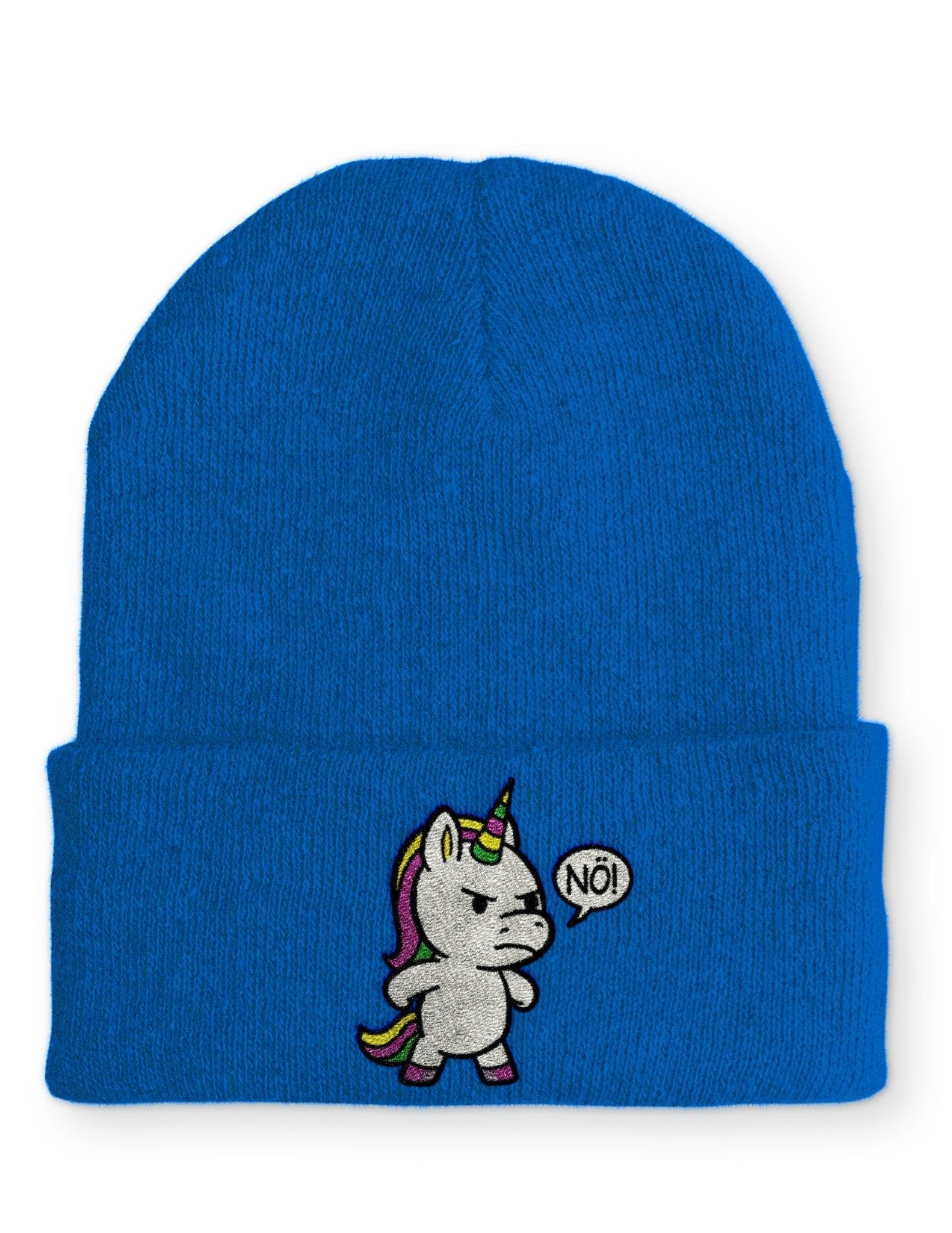 Einhorn Nö Beanie Mütze mit Spruch - tshirtladen - Mütze