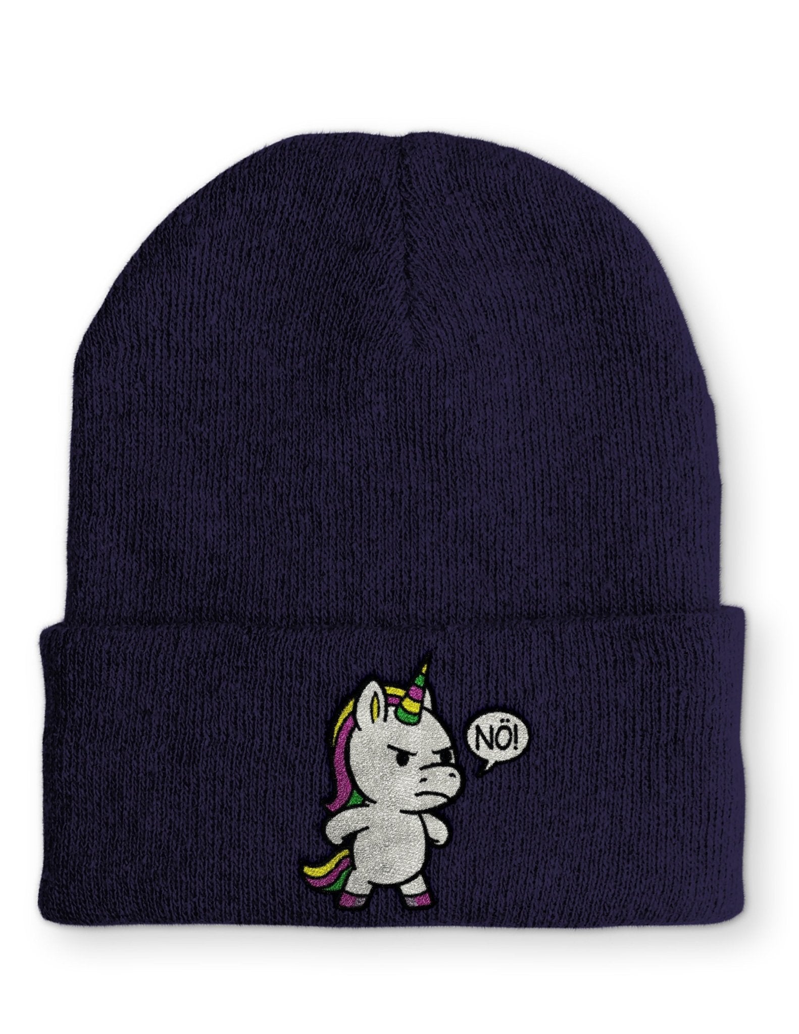 Einhorn Nö Beanie Mütze mit Spruch - tshirtladen - Mütze