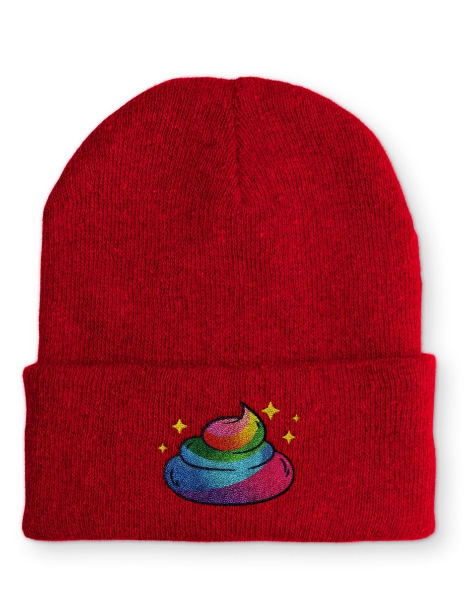 Einhorn Poop Statement Beanie Mütze mit Spruch - Schwarzer - Kaffee
