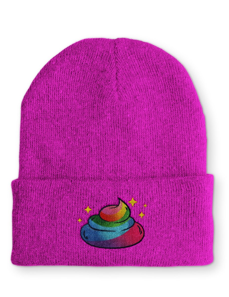 Einhorn Poop Statement Beanie Mütze mit Spruch - Schwarzer - Kaffee