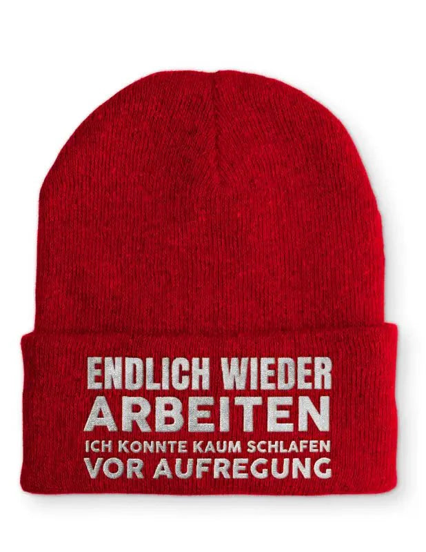 Endlich wieder arbeiten ich konnte kaum schlafen vor Aufregung Statement Beanie Mütze mit Spruch - tshirtladen - Mütze