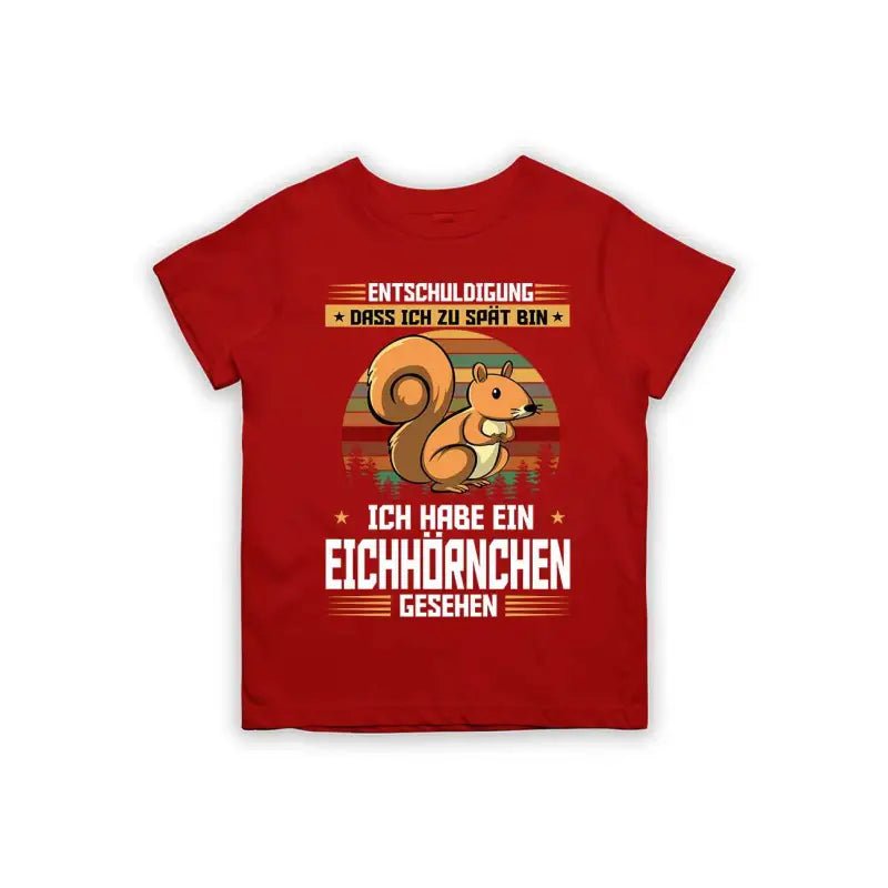 Entschuldigung dass ich zu spät bin... ich habe ein Eichhörnchen gesehen Kinder T-Shirt - Schwarzer - Kaffee
