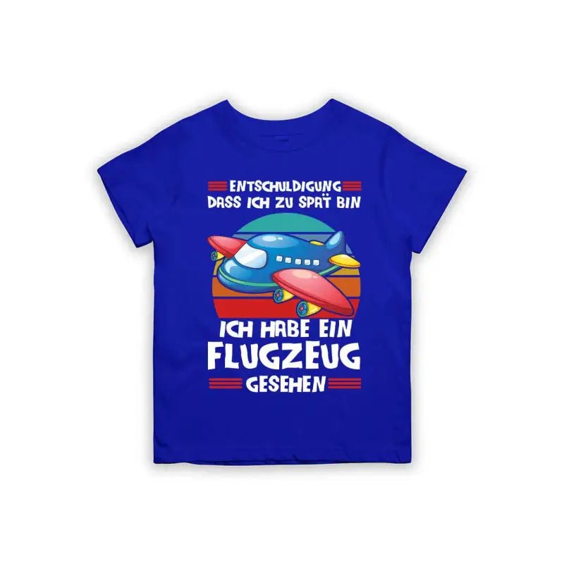 Entschuldigung dass ich zu spät bin... ich habe ein Flugzeug gesehen Kinder T-Shirt - Schwarzer - Kaffee