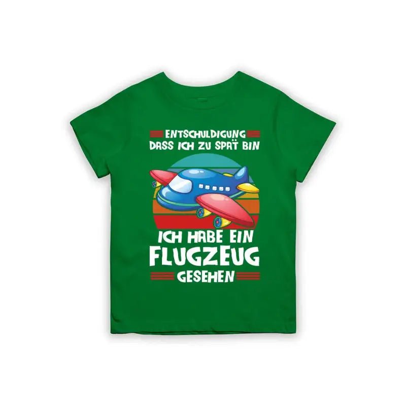Entschuldigung dass ich zu spät bin... ich habe ein Flugzeug gesehen Kinder T-Shirt - Schwarzer - Kaffee