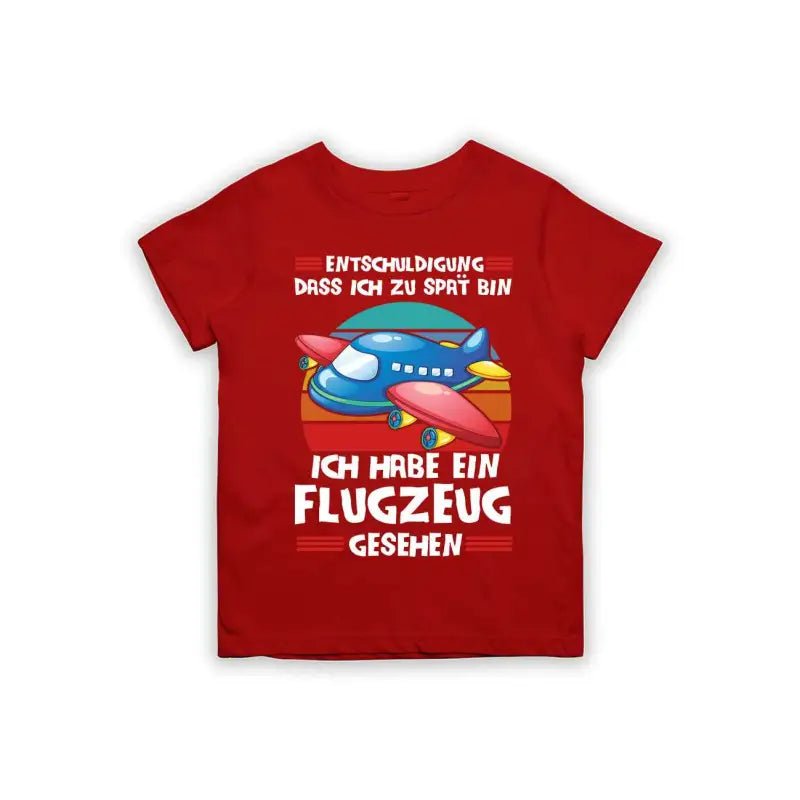 Entschuldigung dass ich zu spät bin... ich habe ein Flugzeug gesehen Kinder T-Shirt - Schwarzer - Kaffee