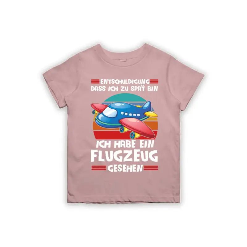Entschuldigung dass ich zu spät bin... ich habe ein Flugzeug gesehen Kinder T-Shirt - Schwarzer - Kaffee