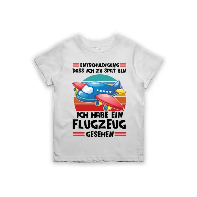 Entschuldigung dass ich zu spät bin... ich habe ein Flugzeug gesehen Kinder T-Shirt - Schwarzer - Kaffee